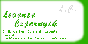 levente csjernyik business card